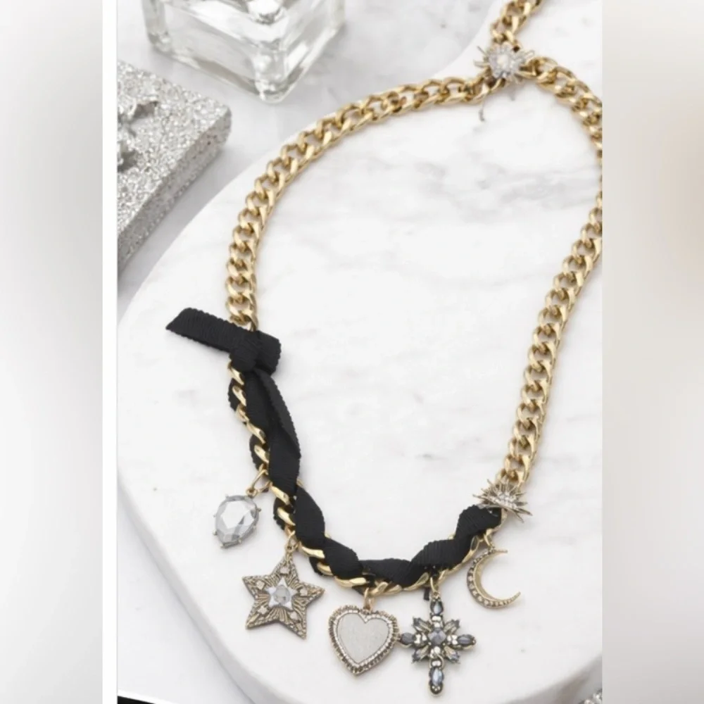 Simply Vera Vera Wang Celestial Charm Ribbon Statement Necklace Discontinued